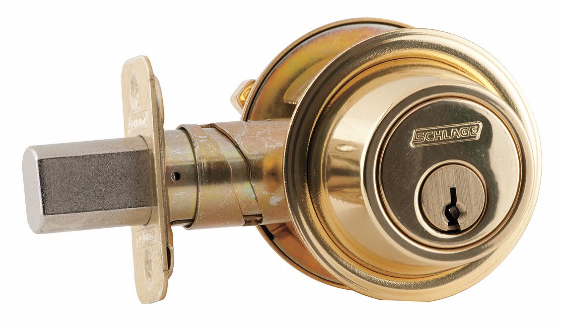 B560P-605-C – Single Cylinder Deadbolt, Grade 2, Adjustable 2-3/8″ Or 2-3/4″ Backset, Bright Brass (List 97.00)