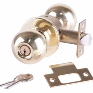 RK11BD-03-R60-R71-CS – Grade 2 Turn-Pushbutton Entrance Cylindrical Lock, Ball Knob, Conventional Cylinder Schlage C Keyway, Bright Brass Finish, Non-handed (List 57.00)