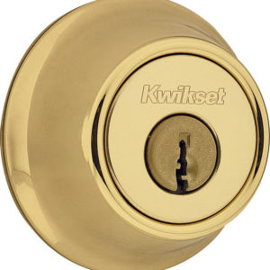 660-3V1 – Kwikset Single Cylinder Deadbolt With RCAL Latch And RCS Strike Bright Brass Finish (List 25.85)
