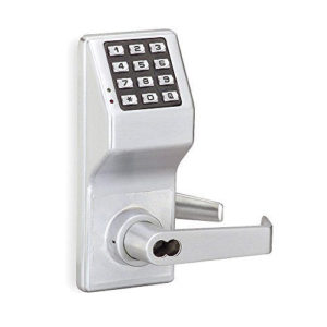 DL2700IC/26D – Pushbutton Cylindrical Door Lock, 100 Users, Straight Lever, SFIC Prep, Less Core, Satin Chrome (List 962.00)