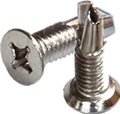 HSP50M – Frame Hinge Screw, Self-Drilling, #14 Self-Taping, #12 Phillips Undercut Flat Head, Metal, Nickel Plated, 50 Each Per Pack