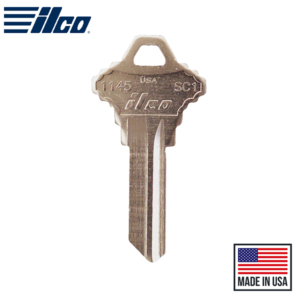 SC1-NP 34 – Cylinder Lock Key Blank, 5-Pin, Brass, Nickel Plated, 34 Price Group, For Schlage