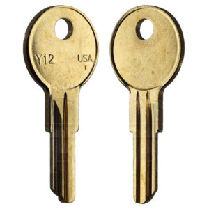 Y12-BR 34 - Cylinder Lock Key Blank, Natural Brass, 34 Price Group, For Yale