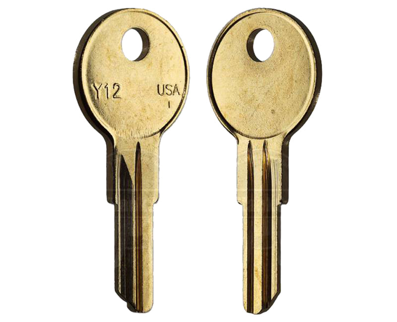 Y12-BR 34 – Cylinder Lock Key Blank, Natural Brass, 34 Price Group, For Yale