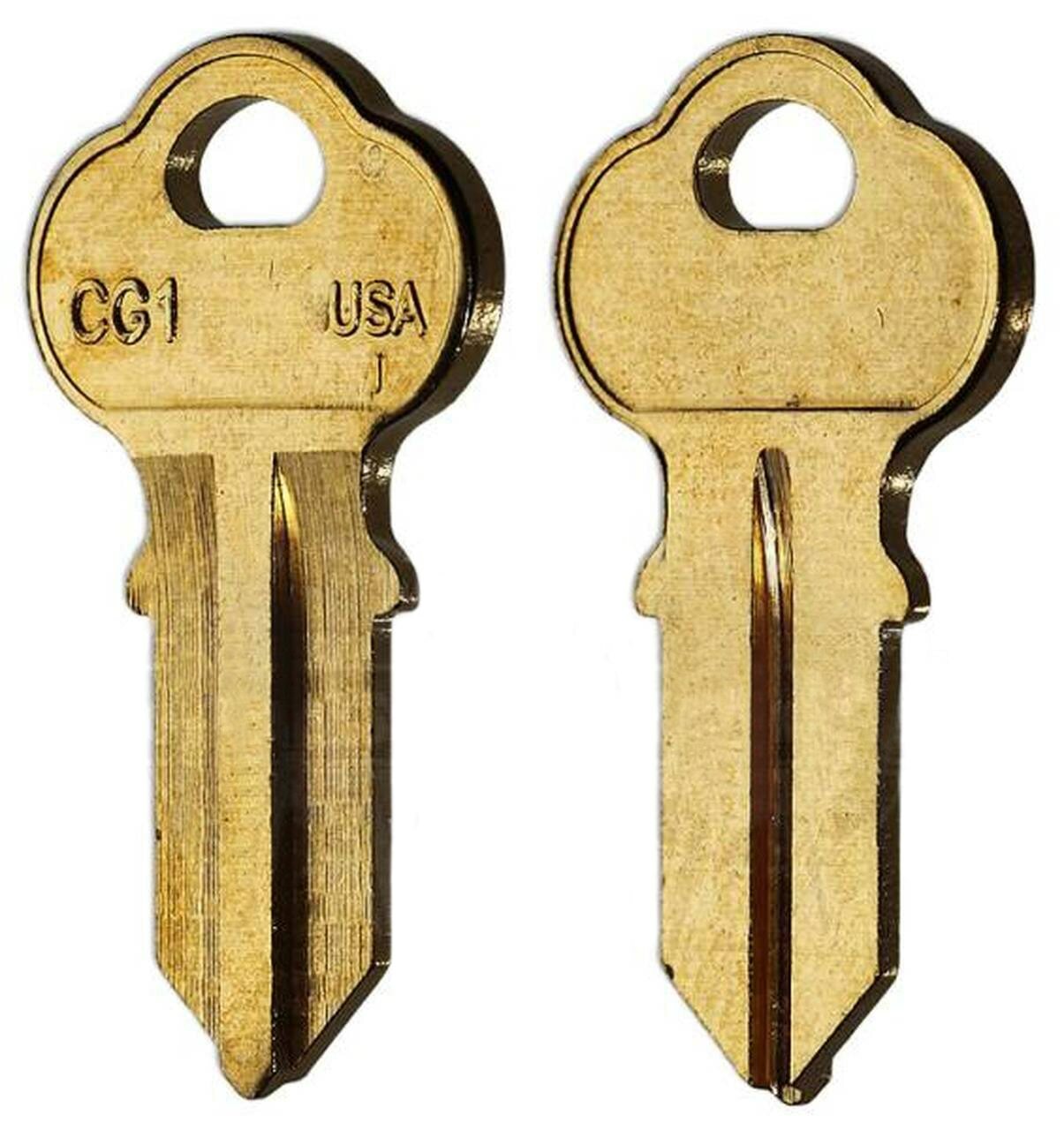 CG1-BR 34 – Vehicle Key Blank, Natural Brass, 34 Price Group, For Evinrude Motor, Johnston Motor, OMC