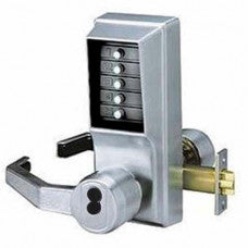 LL1021B-26D-41 – Cylindrical Lever Lock, Combination Entry, Key Override, 2-3/4″ Backset, 1/2″ Throw Latch, 6/7-Pin SFIC Prep, Less Core, Satin Chrome (List 684.00)