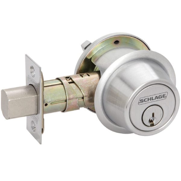 B560P-626-C – Single Cylinder Deadbolt, Grade 2, Adjustable 2-3/8″ Or 2-3/4″ Backset, Satin Chrome (List 91.00)