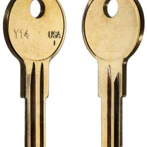 Y14-BR 34 - Cylinder Lock Key Blank, Natural Brass, 34 Price Group, For Yale